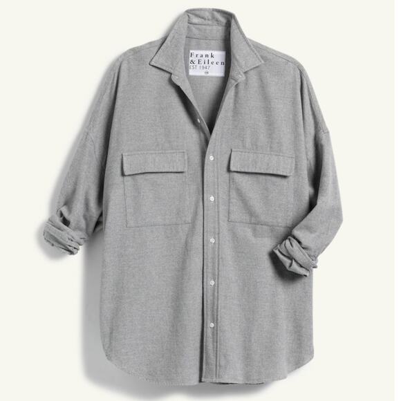 Frank & Eileen McLoughlin Gray Melange Utility Shirt Size XS/S Fireside Flannel - Picture 3 of 16